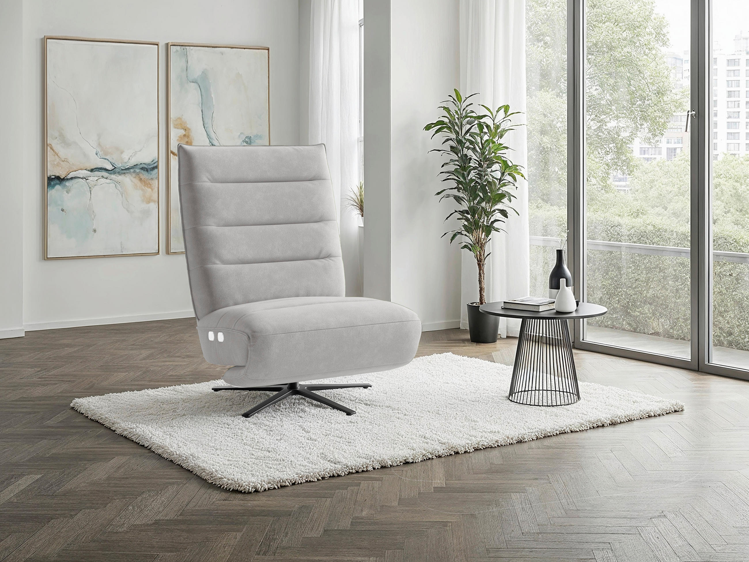 RELAXAČNÍ KŘESLO, textil, barvy stříbra - černá/barvy stříbra, Basics, kov/textil (80/109/98cm) - Sit & More