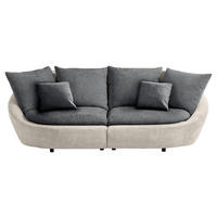 BIGSOFA MAUI Chenille Anthrazit, Beige  - Anthrazit/Beige, MODERN, Kunststoff/Textil (237/87/131cm) - Trendmanufaktur