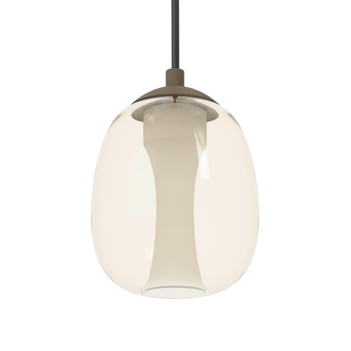 LED-HÄNGELEUCHTE 58/200 cm  - Braun/Bronzefarben, Design, Glas/Metall (58/200cm) - Eglo