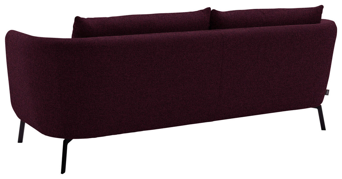 3-SITZER-SOFA Flachgewebe Beere  - Beere/Schwarz, Design, Textil/Metall (210/71/91cm) - Schöner Wohnen
