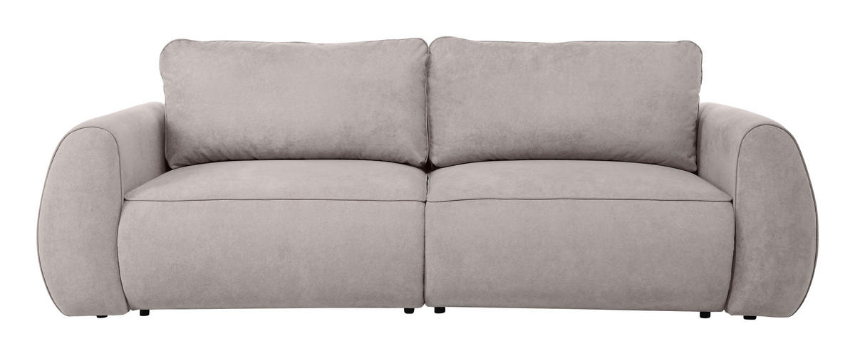 SCHLAFSOFA Chenille Cappuccino  inkl. Zierkissen, Rückenkissen, Bettkasten, Schlaffunktion, Rücken echt, Liegefläche im Originalstoff  - Schwarz/Cappuccino, KONVENTIONELL, Kunststoff/Textil (257/96/110cm) - Milino