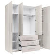 KLEIDERSCHRANK 196/219/59 cm,  in Kaschmir, 4-türig  - Kaschmir/Alufarben, KONVENTIONELL, Holzwerkstoff/Metall (196/219/59cm) - Carryhome