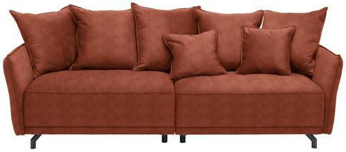 BIGSOFA Velours Rostfarben  - Rostfarben/Schwarz, Design, Textil/Metall (226/91/103cm) - Carryhome