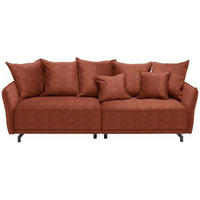 BIGSOFA in Velours Rostfarben  - Rostfarben/Schwarz, Design, Textil/Metall (226/91/103cm) - Carryhome
