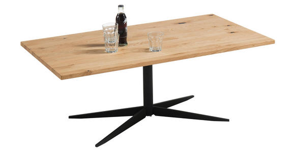 COUCHTISCH in Holz, Metall 110/60/40,5 cm - Eichefarben/Schwarz, MODERN, Holz/Metall (110/60/40,5cm) - Hom`in
