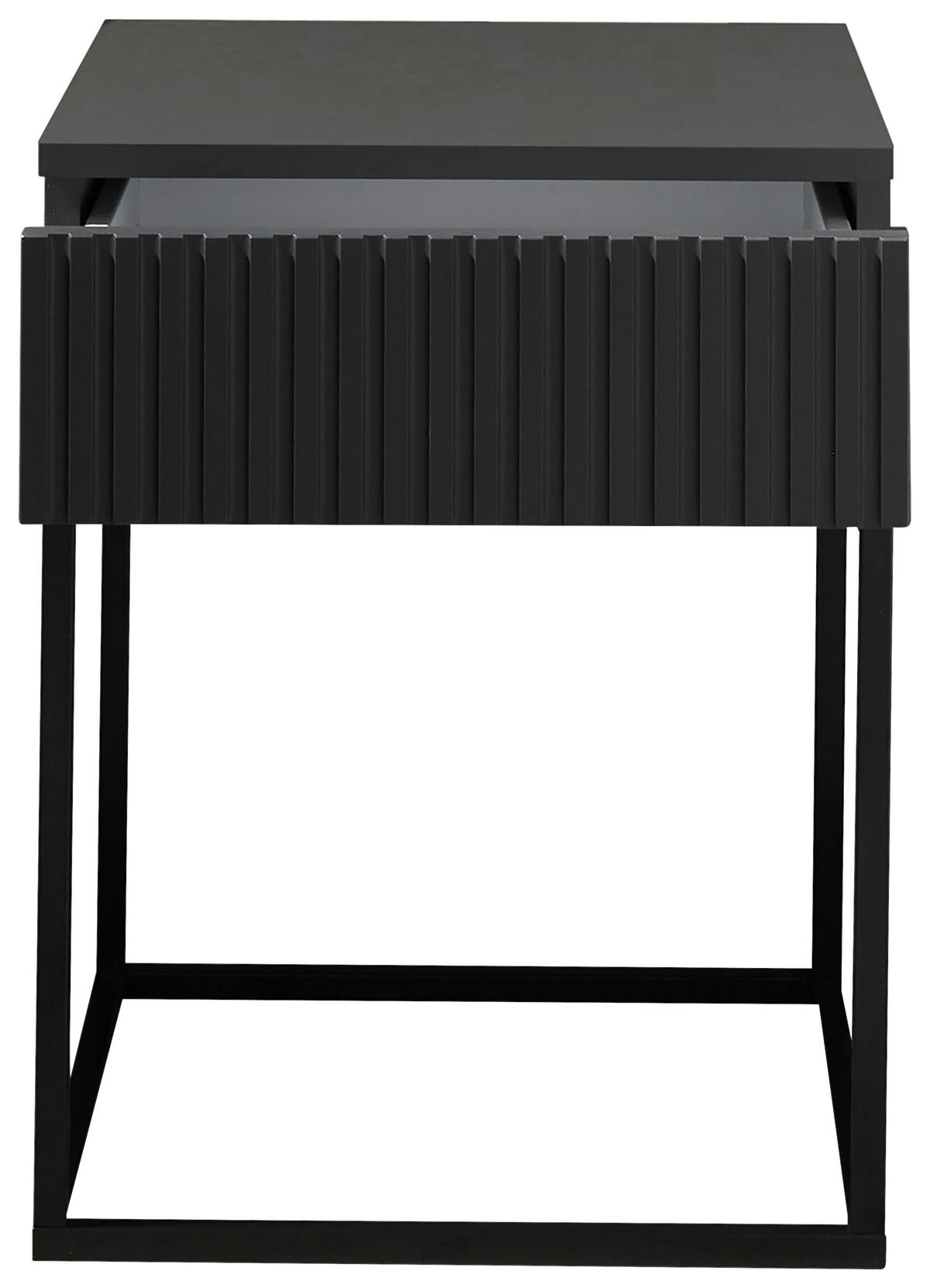 NACHTTISCH 40/52/38,5 cm  Graphitfarben, Schwarz  - Graphitfarben/Schwarz, Modern, Holzwerkstoff/Metall (40/52/38,5cm) - Livetastic