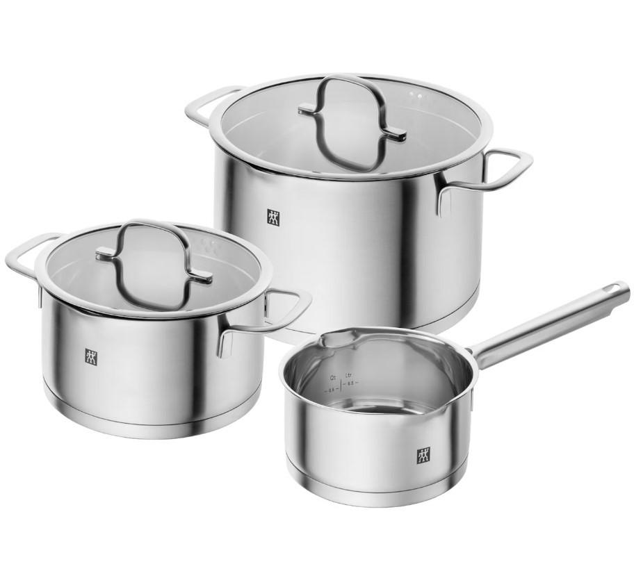 GRYT- OCH KASTRULLSET TRUEFLOW 5 delar  - stålfärgad, Basics, metall/glas - Zwilling