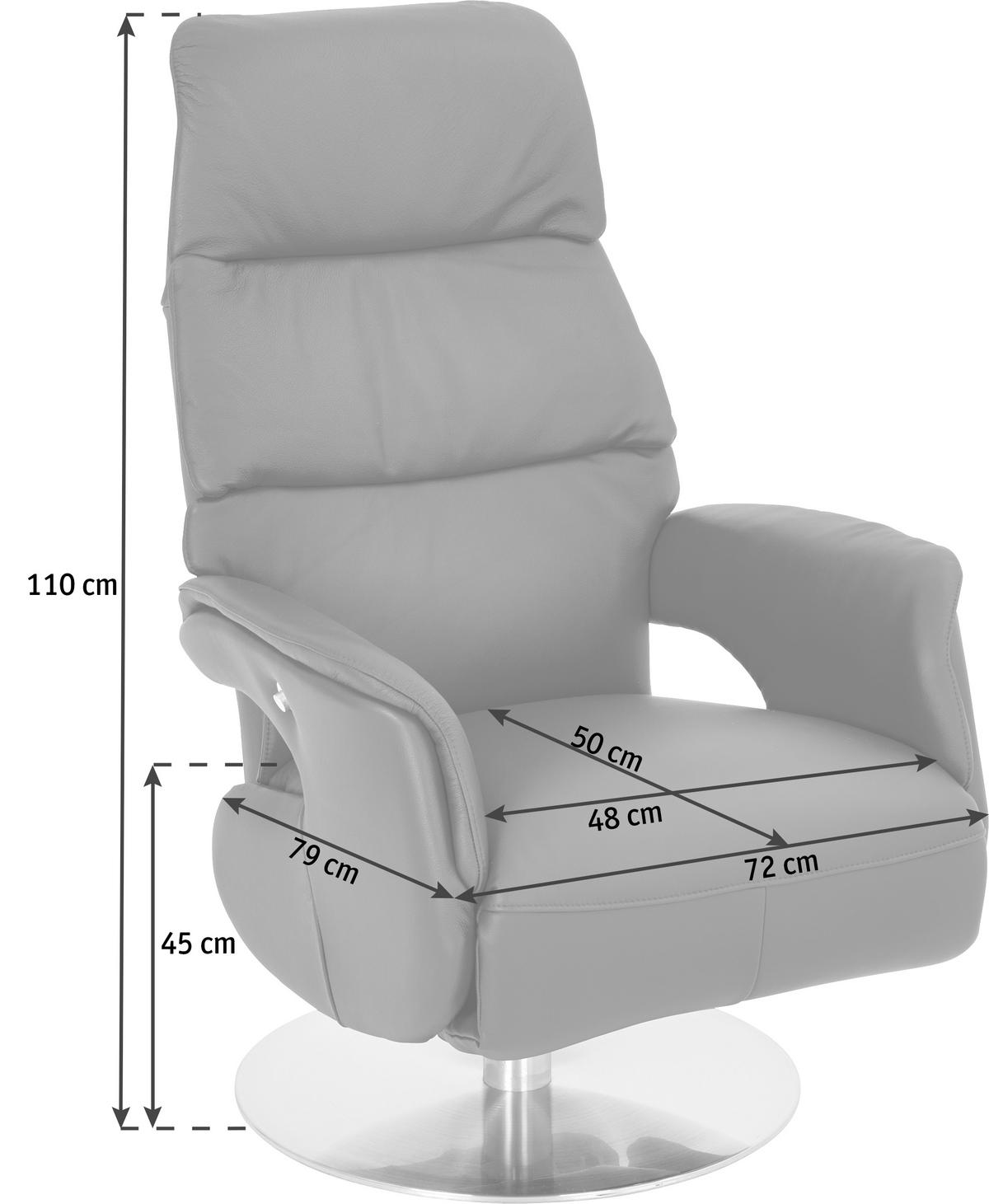 RELAXSESSEL in Metall, Leder Rot, Edelstahlfarben  - Edelstahlfarben/Rot, Design, Leder/Metall (71/107/80cm) - Welnova