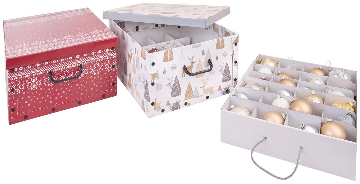 CUTIE PENTRU DEPOZITARE 39/50/24 cm     - alb/roșu, Basics, plastic/carton (39/50/24cm) - X-Mas