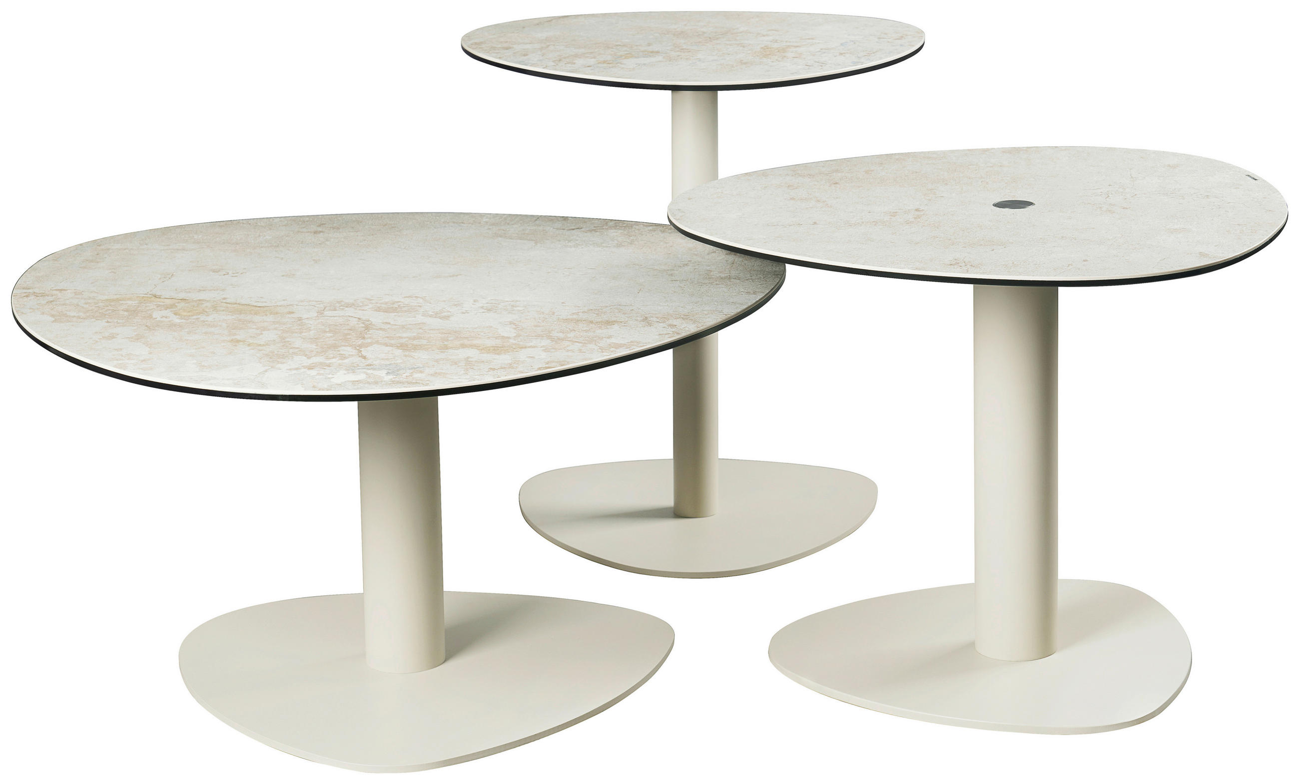 KONFERENČNÍ STOLEK, šedá, šedohnědá, kov, sklo, keramika, 50/50/54 cm - šedá/šedohnědá, Design, kov/sklo (50/50/54cm) - Emilio Belluti