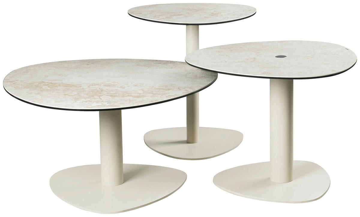 KONFERENČNÝ STOLÍK, sivá, taupe, kov, sklo, keramika, 74/74/38 cm - sivá/taupe, Design, kov/sklo (74/74/38cm) - Emilio Belluti