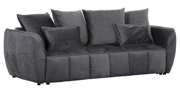 SCHLAFSOFA Flachgewebe Dunkelgrau - Dunkelgrau/Schwarz, KONVENTIONELL, Kunststoff/Textil (250/70/118cm) - Carryhome