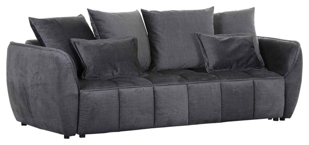 SCHLAFSOFA in Flachgewebe Dunkelgrau  - Dunkelgrau/Schwarz, Konventionell, Kunststoff/Textil (250/70/118cm) - MID.YOU