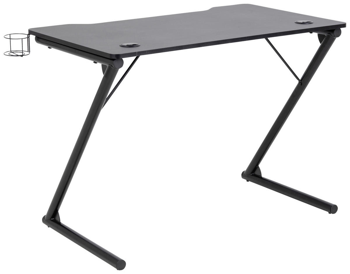 GAMING MIZA kovina, leseni material črna  - črna, Konvencionalno, kovina/leseni material (100/60/74cm) - Livetastic