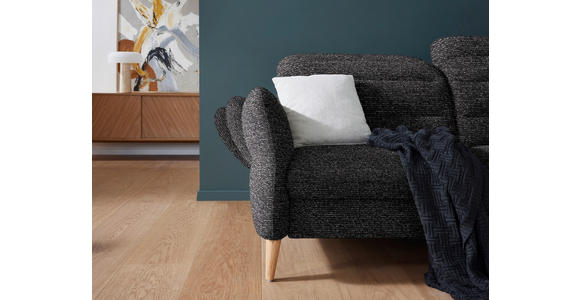 2-SITZER-SOFA in Webstoff Dunkelgrau - Eiche Bianco/Dunkelgrau, Design, Holz/Textil (192-220/85-106/98-112cm) - Dieter Knoll