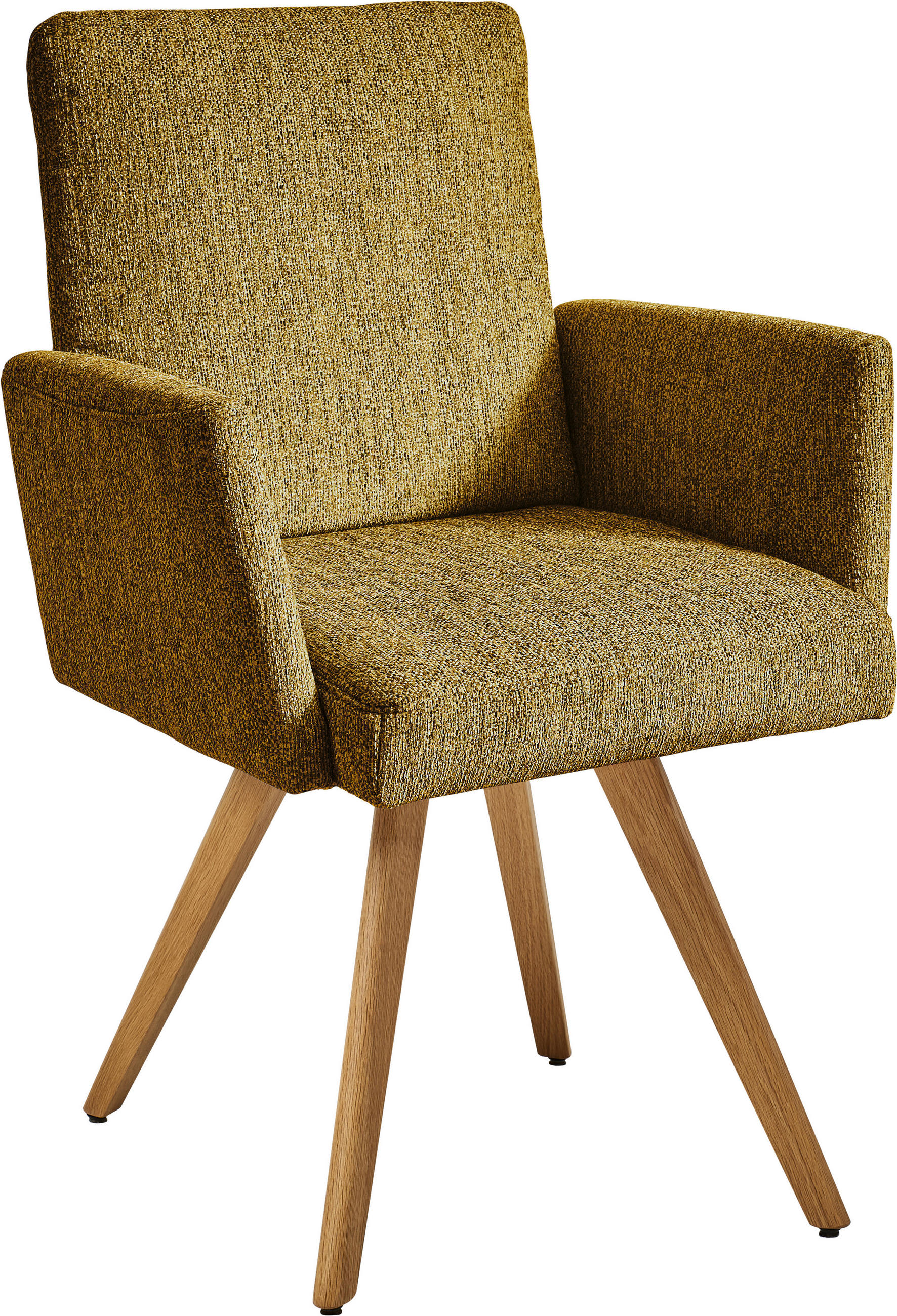 ARMLEHNSTUHL  in Chenille  - Eichefarben/Gelb, Design, Holz/Textil (56/92/60cm) - Dieter Knoll