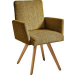 ARMLEHNSTUHL  in Chenille  - Eichefarben/Gelb, Design, Holz/Textil (56/92/60cm) - Dieter Knoll