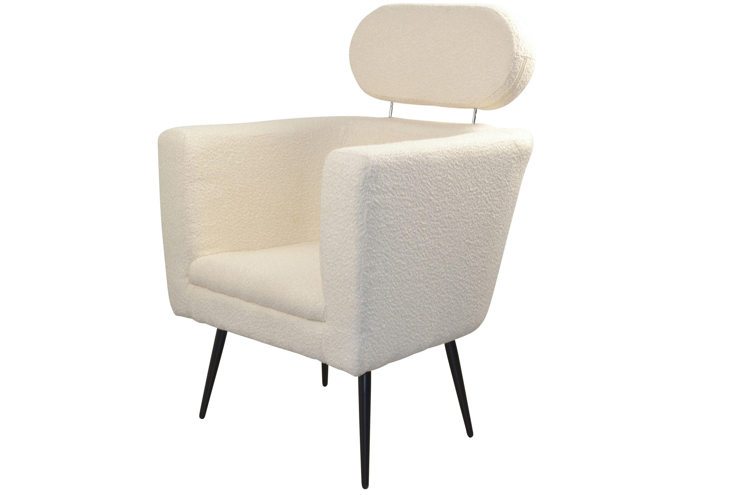 SESSEL Teddystoff Weiß    - Schwarz/Weiß, Design, Textil/Metall (67/72/95-103cm) - MID.YOU
