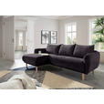 ECKSOFA Dunkelgrau Flachgewebe  - Dunkelgrau/Buchefarben, KONVENTIONELL, Holz/Textil (144/230cm) - Carryhome