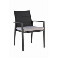 GARTENSTUHL Aluminium Schwarz, Anthrazit  - Anthrazit/Schwarz, Basics, Textil/Metall (62/86/61cm)