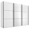 SCHWEBETÜRENSCHRANK 249/222/68 cm 3-türig Weiß  - Schwarz/Weiß, KONVENTIONELL, Glas/Holzwerkstoff (249/222/68cm) - Moderano