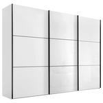 SCHWEBETÜRENSCHRANK 249/222/68 cm 3-türig Weiß  - Schwarz/Weiß, KONVENTIONELL, Glas/Holzwerkstoff (249/222/68cm) - Moderano