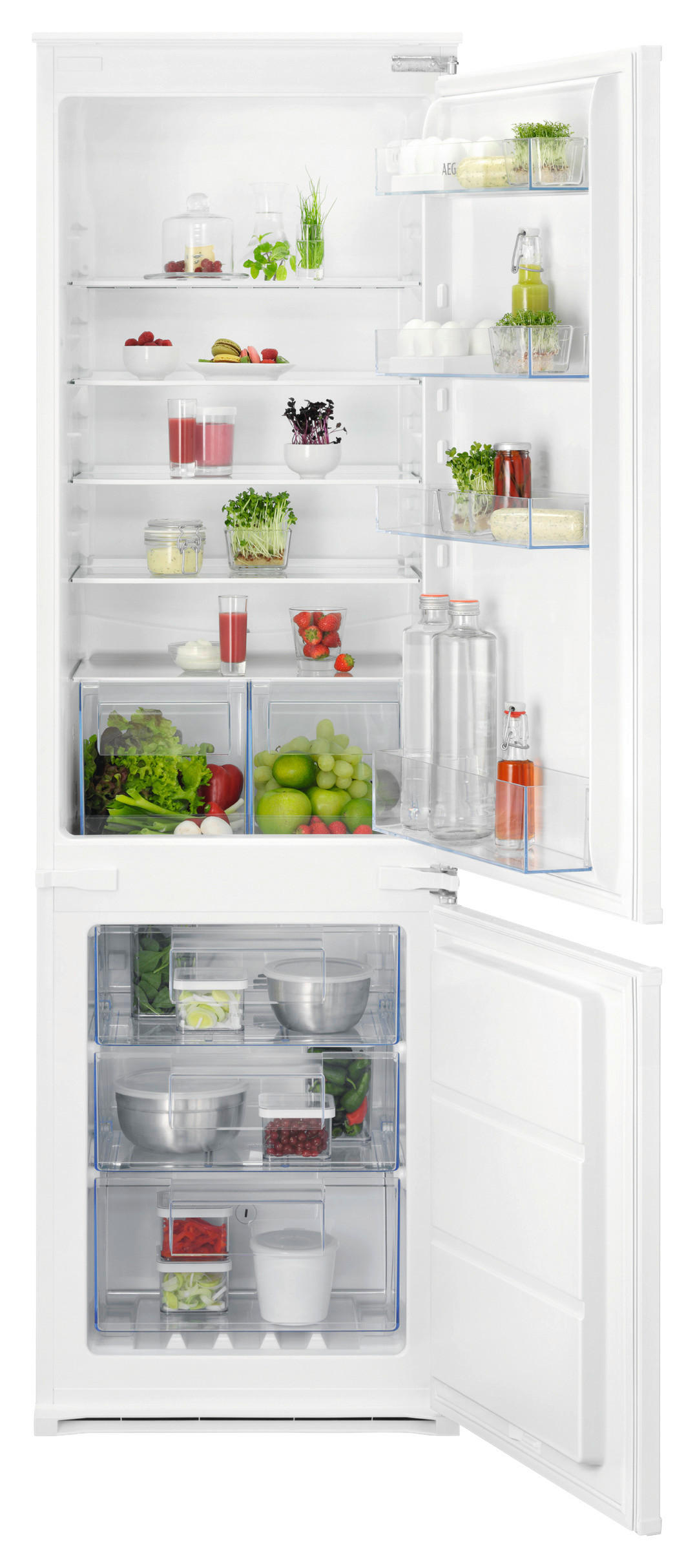 KÜHL-GEFRIER-KOMBINATION NSC6N183ES  - Weiß, Basics, Metall (54,6/177,2/54,9cm) - AEG