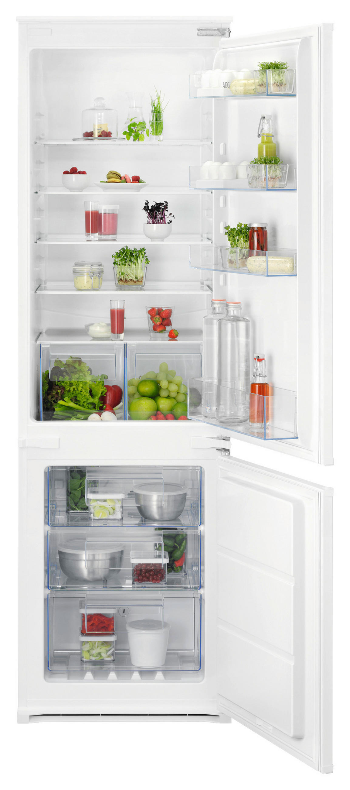 KÜHL-GEFRIER-KOMBINATION NSC6N183ES  - Weiß, Basics, Metall (54,6/177,2/54,9cm) - AEG