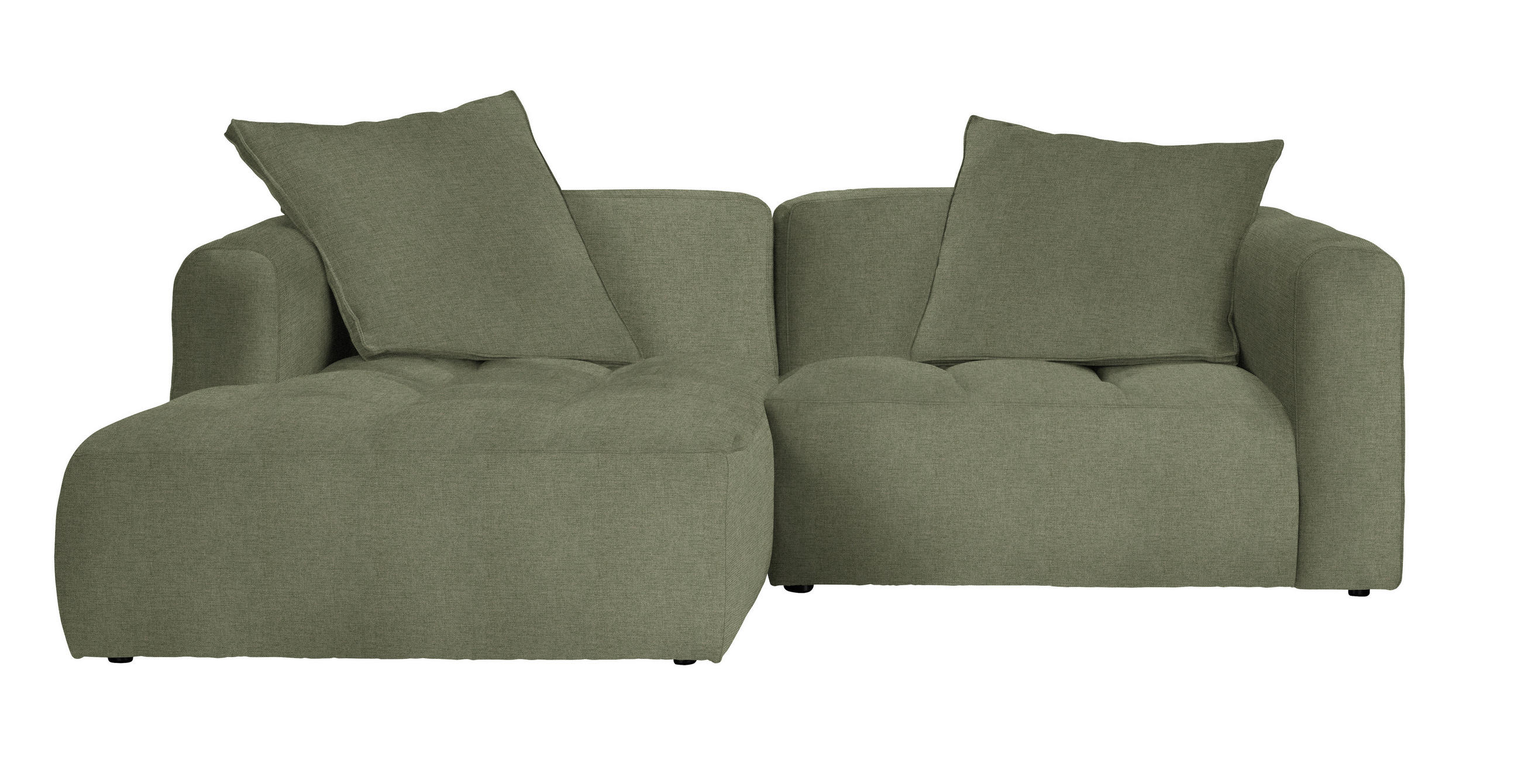 ECKSOFA MOSSO Grün Flachgewebe  - Schwarz/Grün, MODERN, Kunststoff/Textil (173/240cm) - Stylife