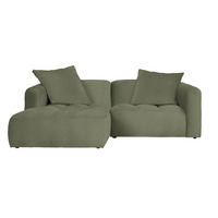 ECKSOFA MOSSO Grün Flachgewebe  - Schwarz/Grün, MODERN, Kunststoff/Textil (173/240cm) - Stylife