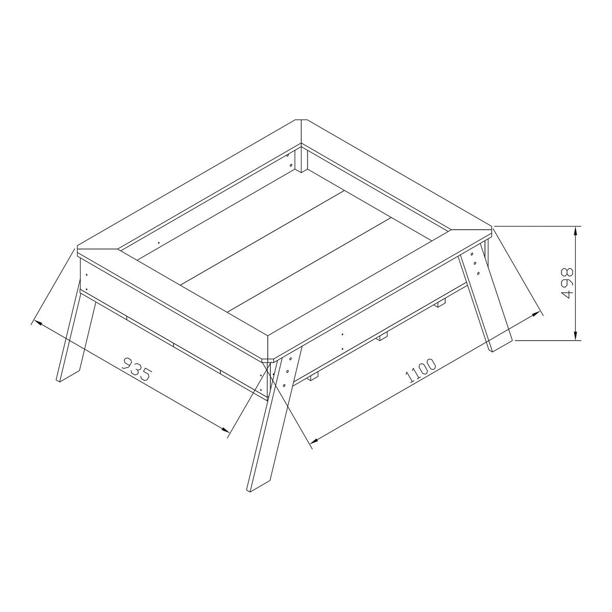 HOCHBEET & SANDTISCH LINDA  - Blau/Weiß, KONVENTIONELL, Holz (94/50/110cm) - Ambia Garden