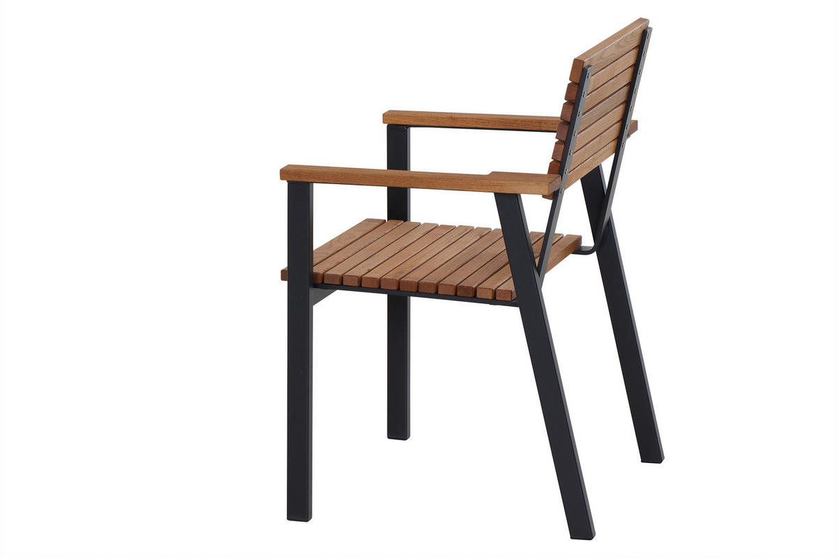 STAPELSESSEL Robinie Aluminium Robinienfarben  - Anthrazit/Robinienfarben, KONVENTIONELL, Holz/Metall (60/83/58,5cm) - Siena Garden