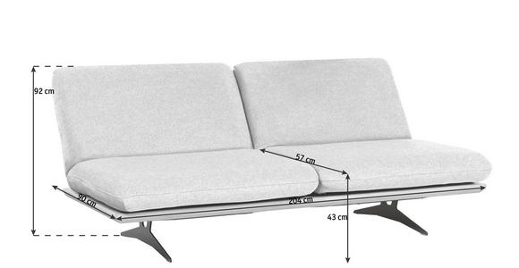 SCHLAFSOFA in Webstoff Anthrazit  - Anthrazit/Beige, Design, Holz/Textil (204/92/90cm) - Dieter Knoll