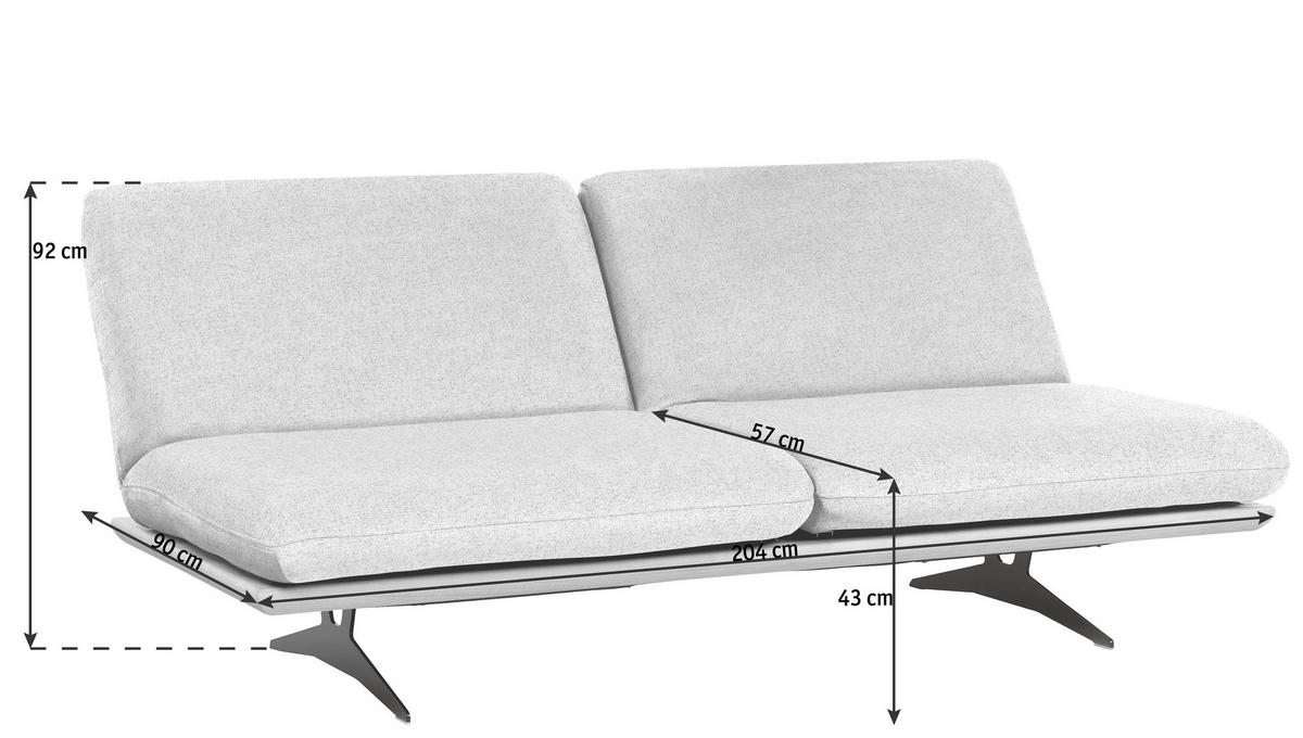 SCHLAFSOFA Webstoff Anthrazit  - Anthrazit/Beige, Design, Holz/Textil (204/92/90cm) - Dieter Knoll