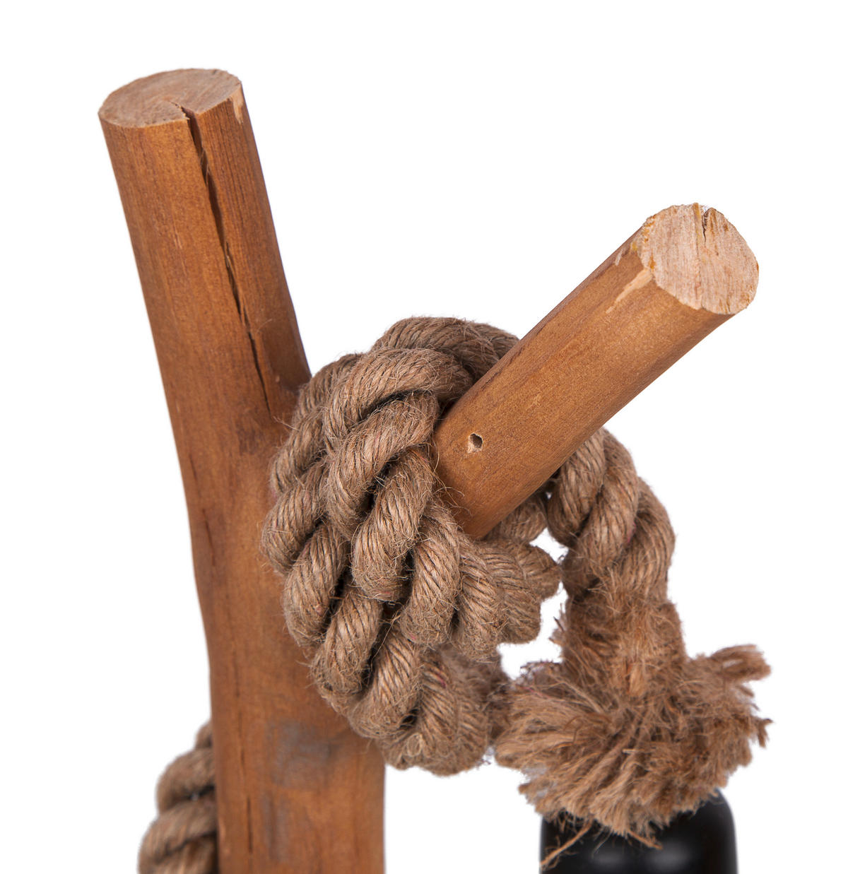 TISCHLEUCHTE   - Eichefarben/Schwarz, Natur, Holz/Metall (40cm)