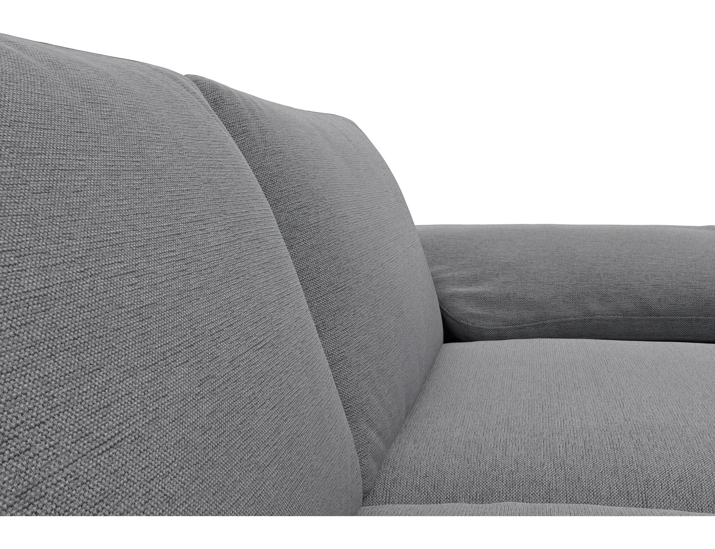 ECKSOFA Grau Flachgewebe, Chenille, Webstoff  - Alufarben/Schwarz, Design, Textil/Metall (225/279cm) - Livetastic