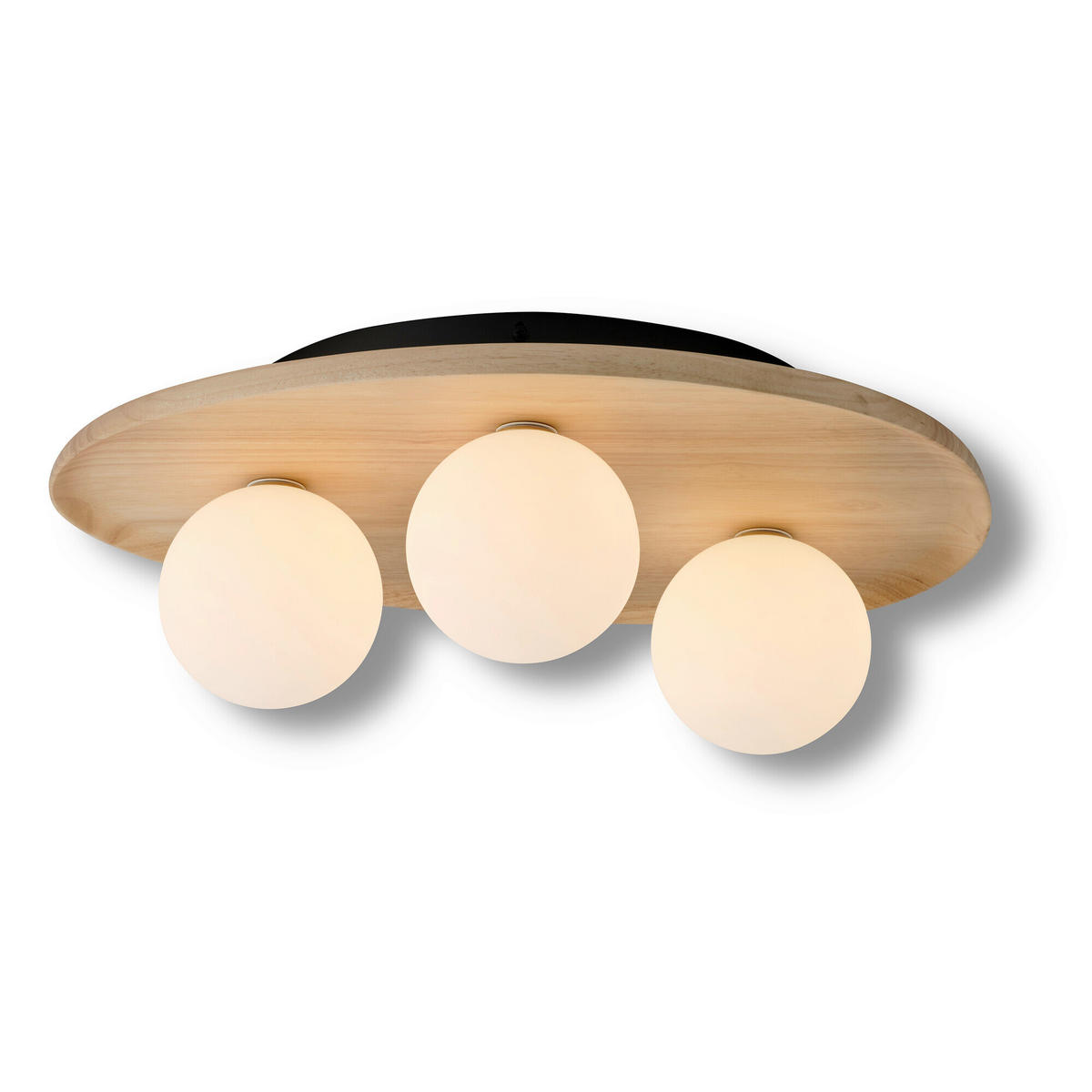 DECKENLEUCHTE    50/38,5/15,5 cm  - Naturfarben, Basics, Glas/Holz (50/38,5/15,5cm) - Osram