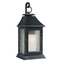 VÄGGLAMPA FÖR UTOMHUS - zinkfärgad, Klassisk, glas/plast (29.2/32,8/89,1cm) - Elstead Lighting