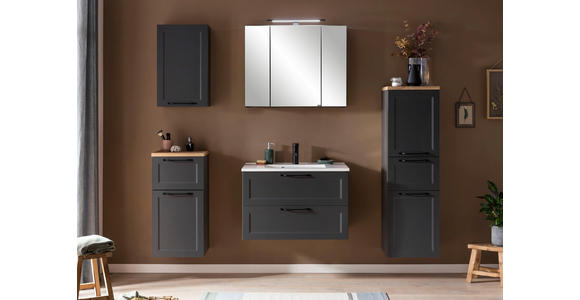 MIDISCHRANK 40/135/35 cm - Eichefarben/Schwarz, KONVENTIONELL, Holzwerkstoff/Kunststoff (40/135/35cm) - Xora