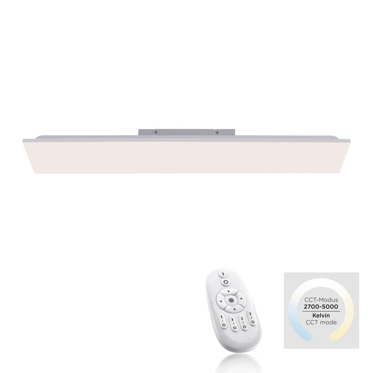LED-DECKENLEUCHTE Canvas 100/25/6,2 cm   - Basics, Kunststoff/Metall (100/25/6,2cm)