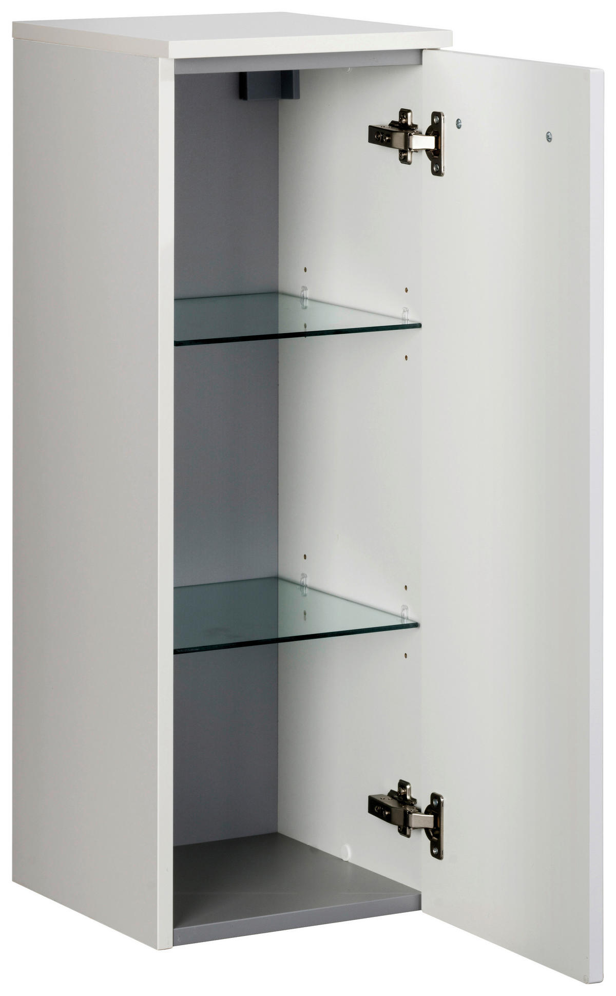 UNTERSCHRANK 30,5/81/32 cm   - Silberfarben/Weiß, MODERN, Glas/Holzwerkstoff (30,5/81/32cm) - Voleo