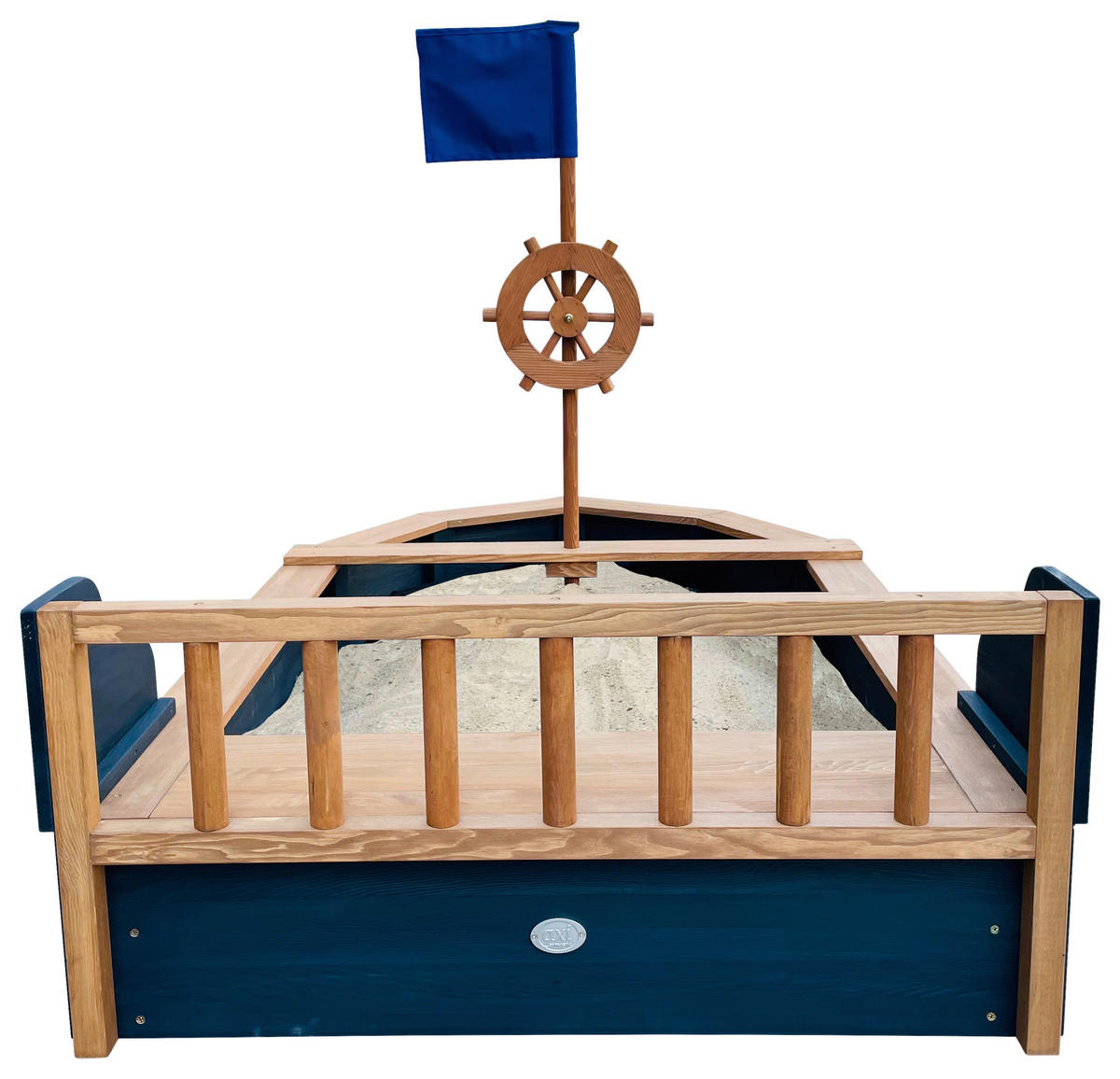 SANDKASTEN  - Anthrazit/Braun, KONVENTIONELL, Holz (153/100/90cm) - Ambia Garden