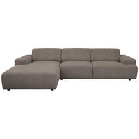 ECKSOFA 184/294 cm  in Flachgewebe Walnussfarben Rücken echt  184/294 cm  - Walnussfarben/Schwarz, KONVENTIONELL, Kunststoff/Textil (184/294cm) - Hom`in