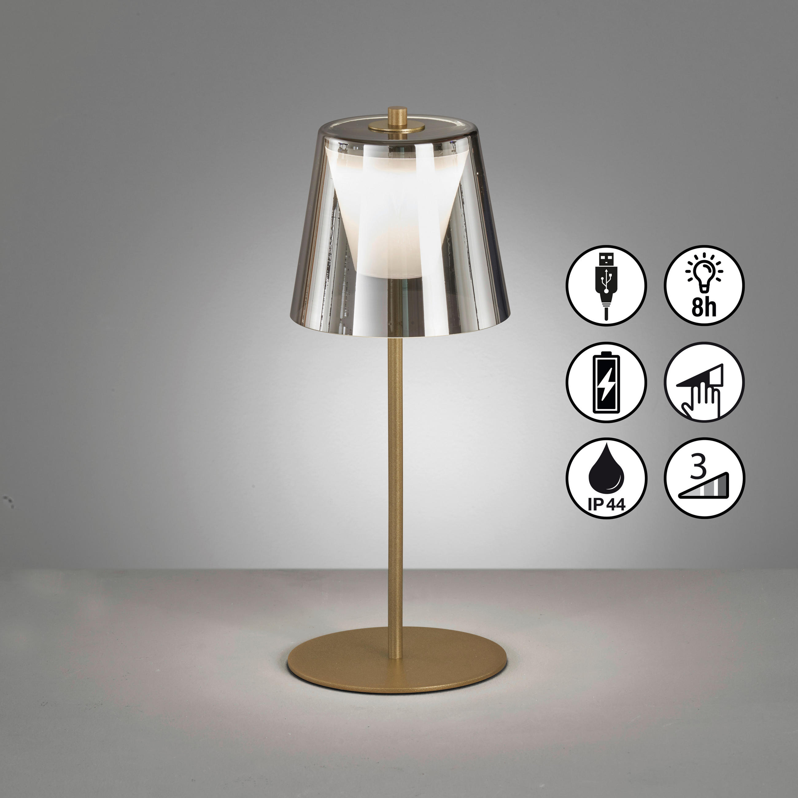 LED-AUßENLEUCHTE 14/35 cm   - Goldfarben, Basics, Glas/Metall (14/35cm) - Schöner Wohnen
