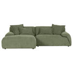 ECKSOFA in Flachgewebe Olivgrün  174/274 cm  - Schwarz/Olivgrün, KONVENTIONELL, Kunststoff/Textil (174/274cm) - Carryhome