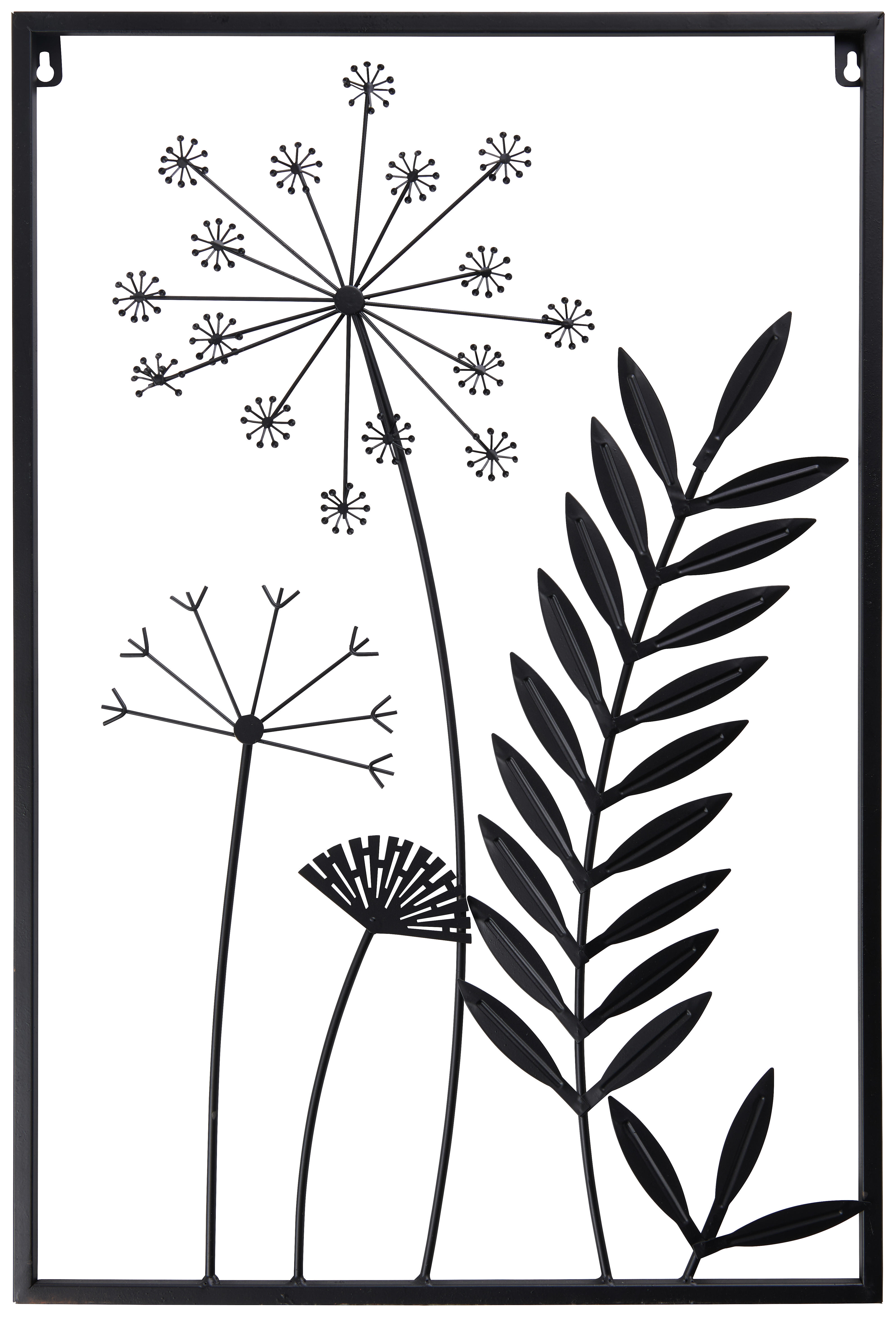 NÁSTENNÁ DEKORÁCIA  - čierna, Natur, kov (40/60cm) - Ambia Home