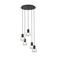 LED-HÄNGELEUCHTE Molineros 53/150 cm   - Schwarz/Weiß, Design, Glas/Kunststoff (53/150cm) - Eglo