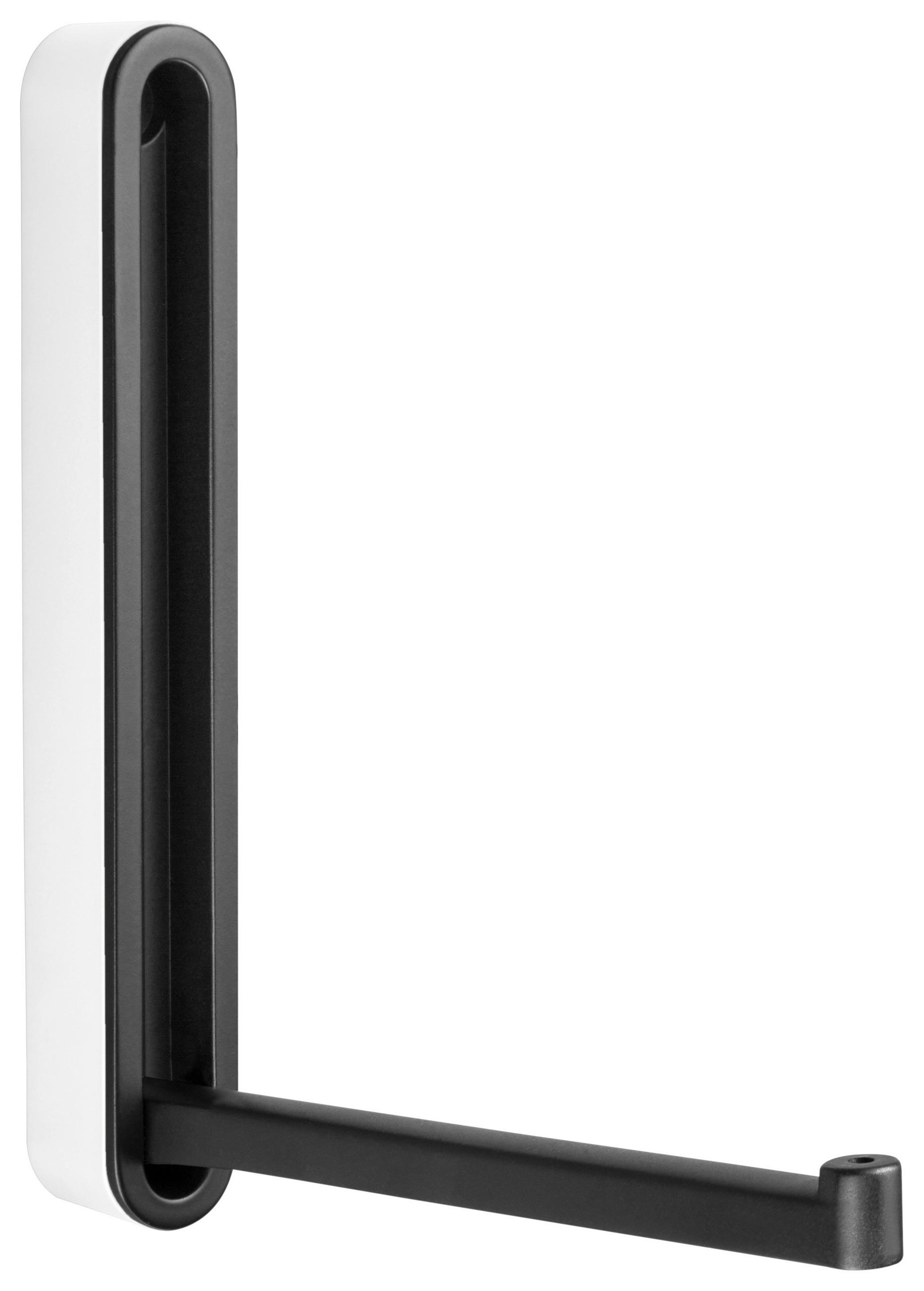 WANDHAKEN  in Schwarz, Weiß  - Schwarz/Weiß, Design, Kunststoff/Metall (2,1/16/2,1-15,6cm)