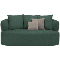 2-SITZER-SOFA in Plüsch Dunkelgrün  - Dunkelgrün/Graubraun, MODERN, Kunststoff/Textil (177/86/105cm) - Hom`in