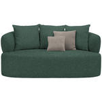 2-SITZER-SOFA in Plüsch Dunkelgrün  - Dunkelgrün/Graubraun, MODERN, Kunststoff/Textil (177/86/105cm) - Hom`in
